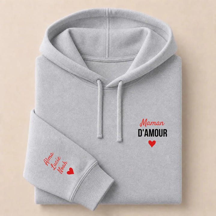 Sweat à capuche maman d'amour Sweat à capuche / Gris / S