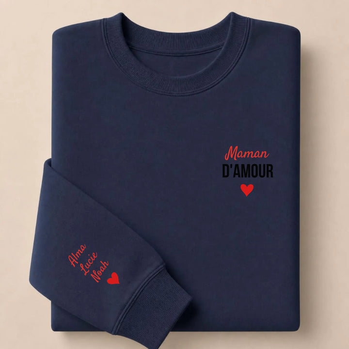 Sweat à capuche maman d'amour Sweatshirt / Marine / S