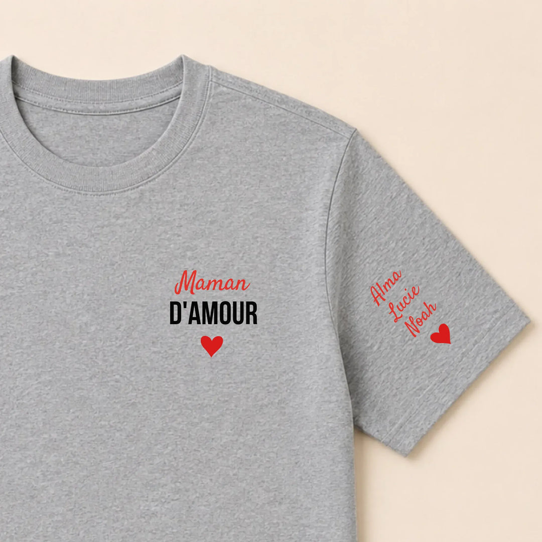 Sweat à capuche maman d'amour T-shirt / Gris / S