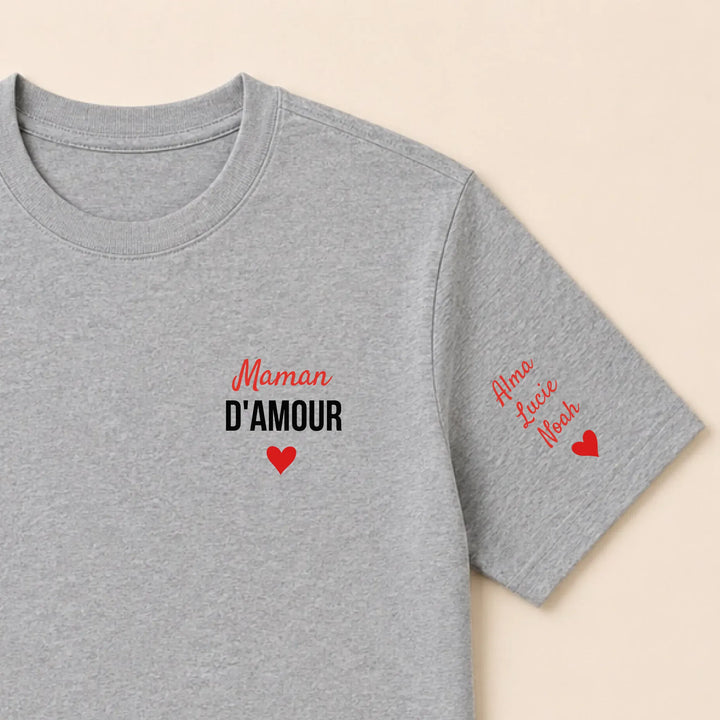 Sweat à capuche maman d'amour T-shirt / Gris / S