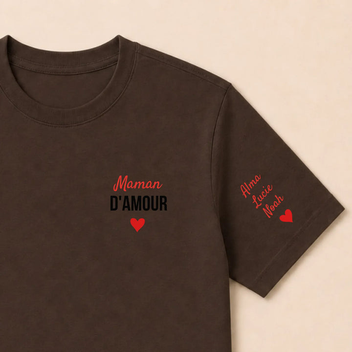 Sweat à capuche maman d'amour T-shirt / Marron / S