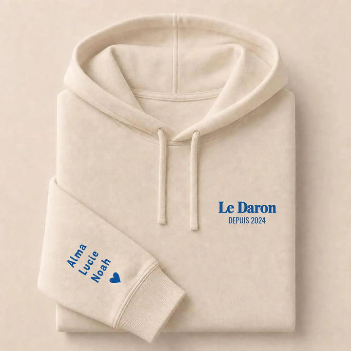 Pull brodé Le Daron Sweat à capuche / Beige / S