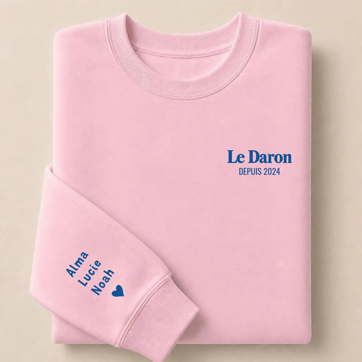 Sweat brodé Le Daron Sweatshirt / Rose Clair / S