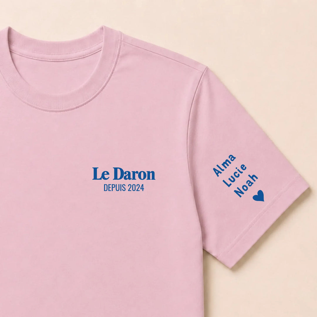 Pull brodé Le Daron T-shirt / Rose clair / S