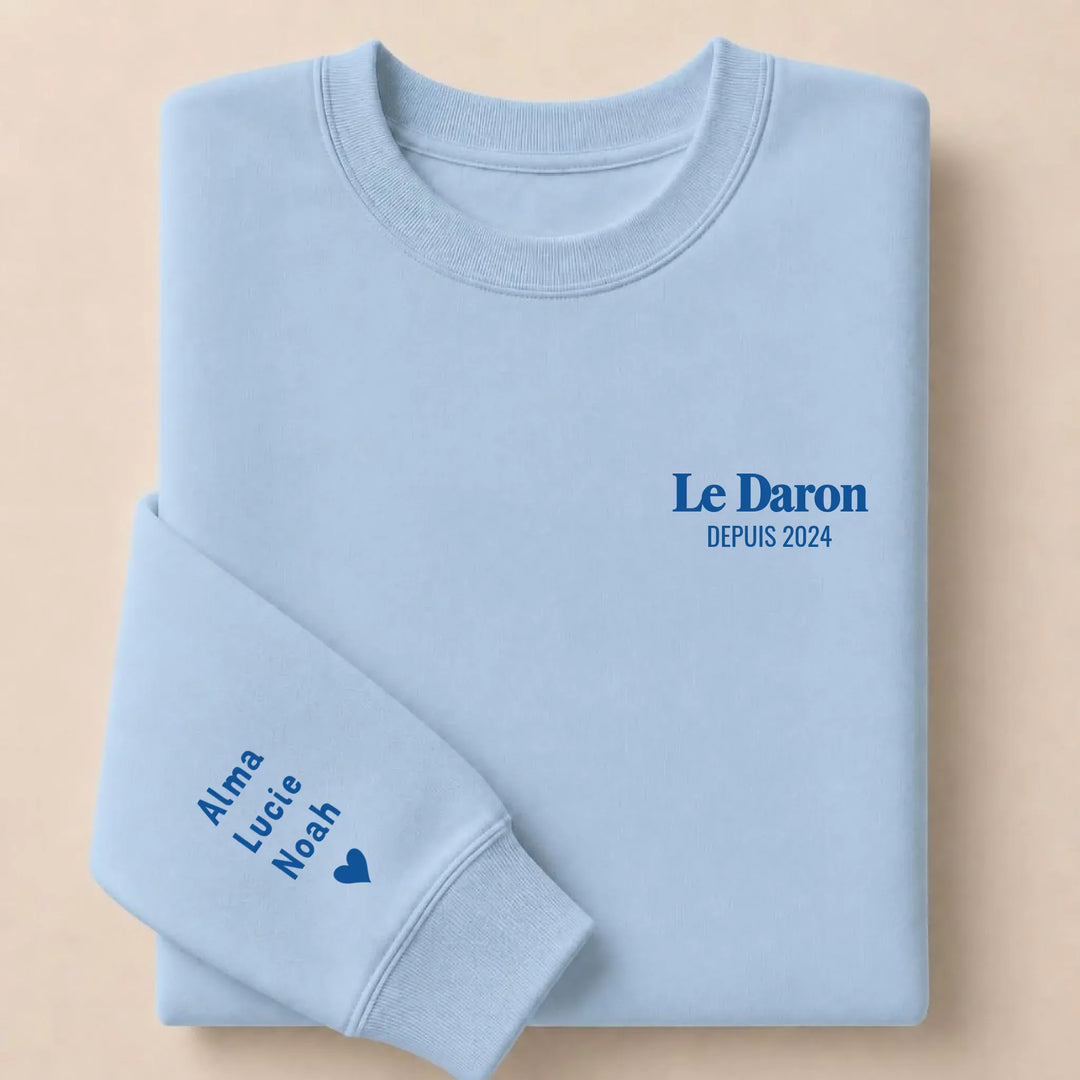 Sweat brodé Le Daron Sweatshirt / Bleu Clair / S