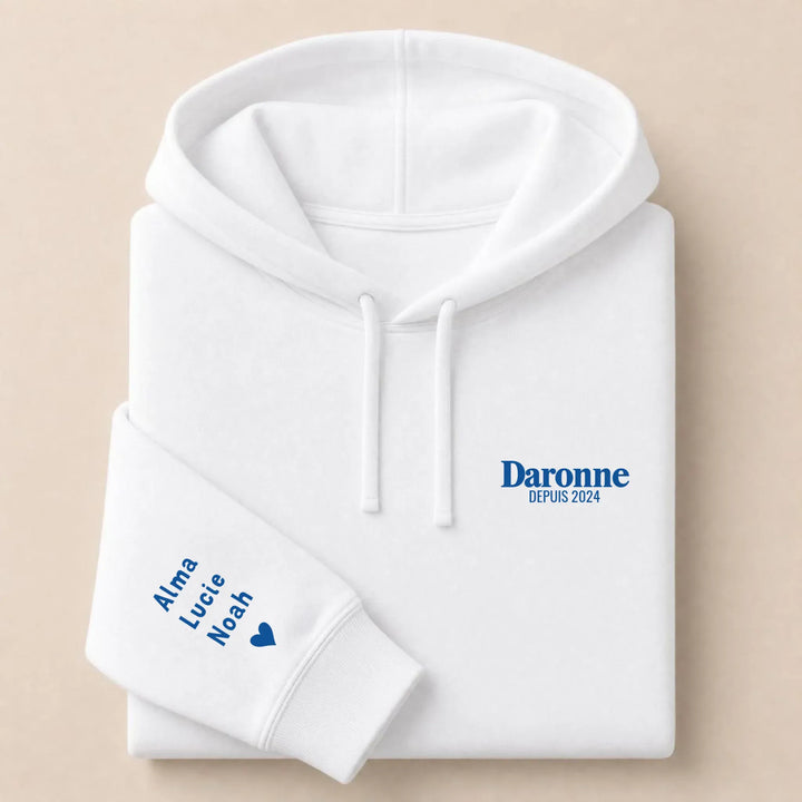 Pull brodé La Daronne Sweat à capuche / Blanc / S