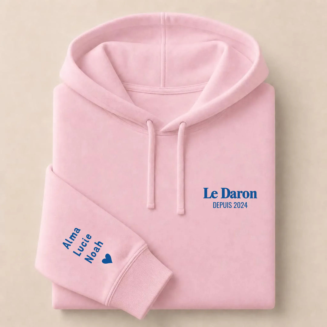 T-Shirt brodé Le Daron Sweat à capuche / Rose Clair / S