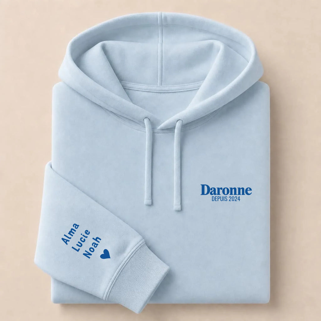 Pull brodé La Daronne Sweat à capuche / Bleu Clair / S