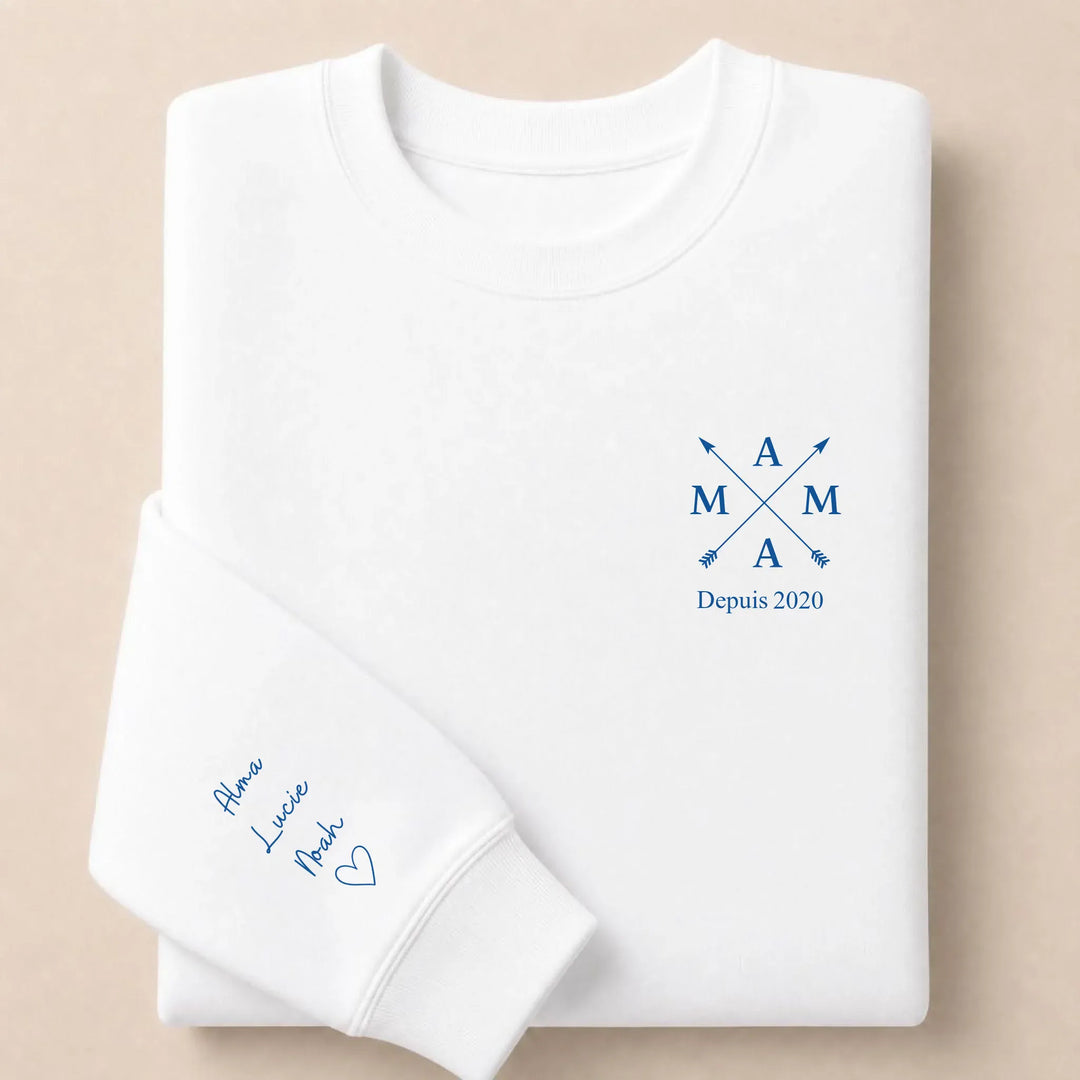 Pull MAMA depuis Sweatshirt / Blanc / S