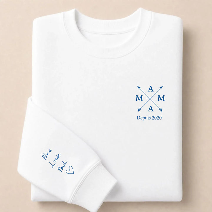 Pull MAMA depuis Sweatshirt / Blanc / S