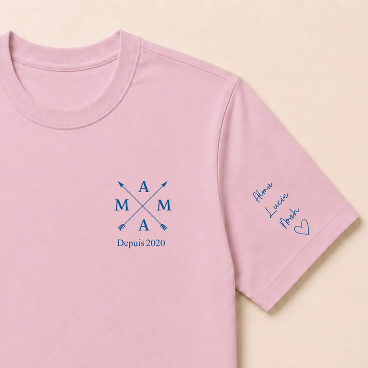Pull MAMA depuis T-shirt / Rose clair / S