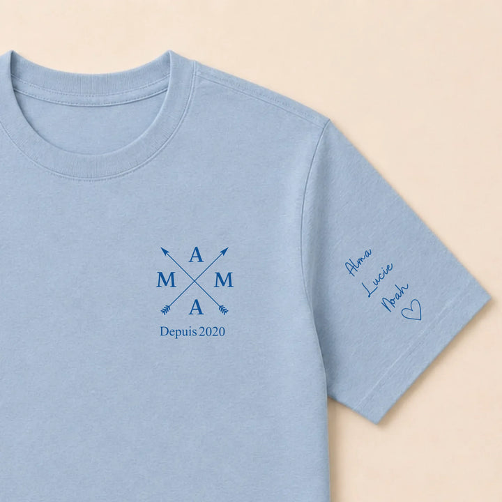Pull MAMA depuis T-shirt / Bleu clair / S