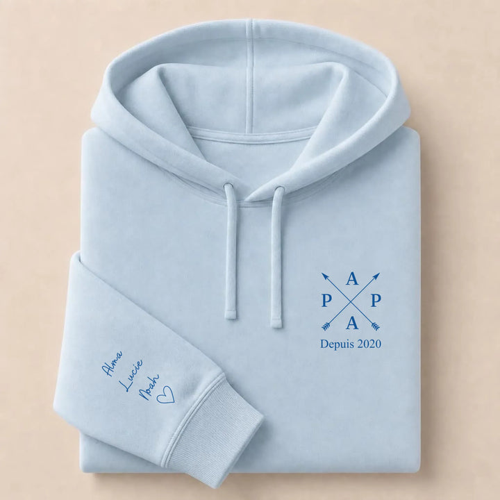 Pull PAPA depuis Sweat à capuche / Bleu Clair / S