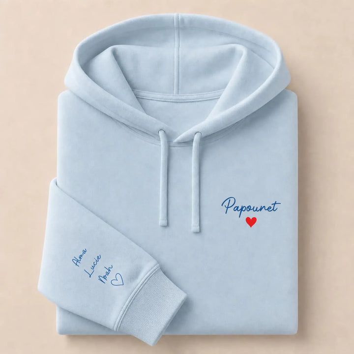 Pull Papounet Sweat à capuche / Bleu Clair / S