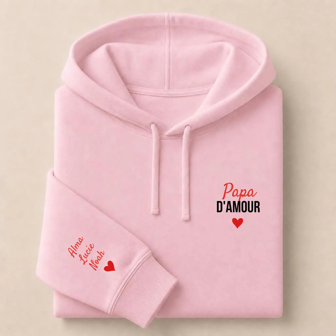 Pull Papa d'amour Sweat à capuche / Rose Clair / S