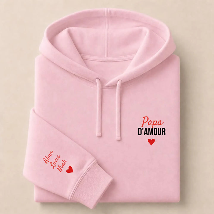Pull Papa d'amour Sweat à capuche / Rose Clair / S