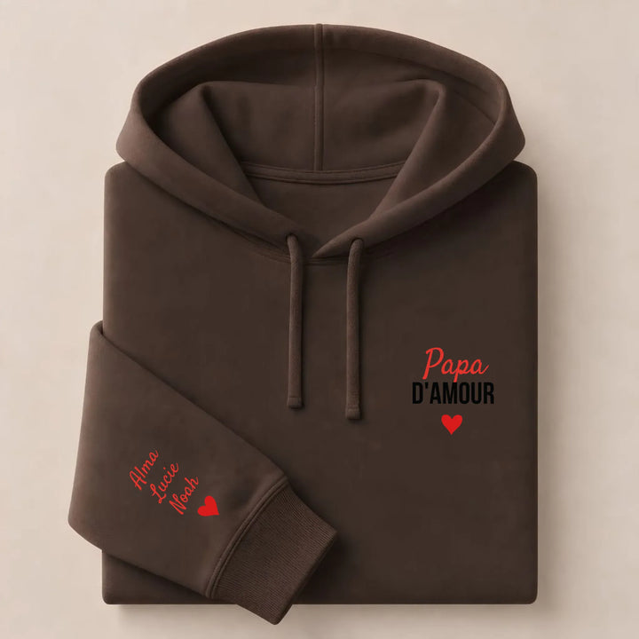 Pull Papa d'amour Sweat à capuche / Marron / S