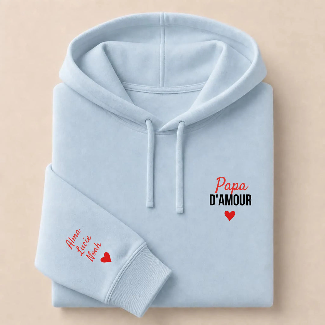Pull Papa d'amour Sweat à capuche / Bleu Clair / S