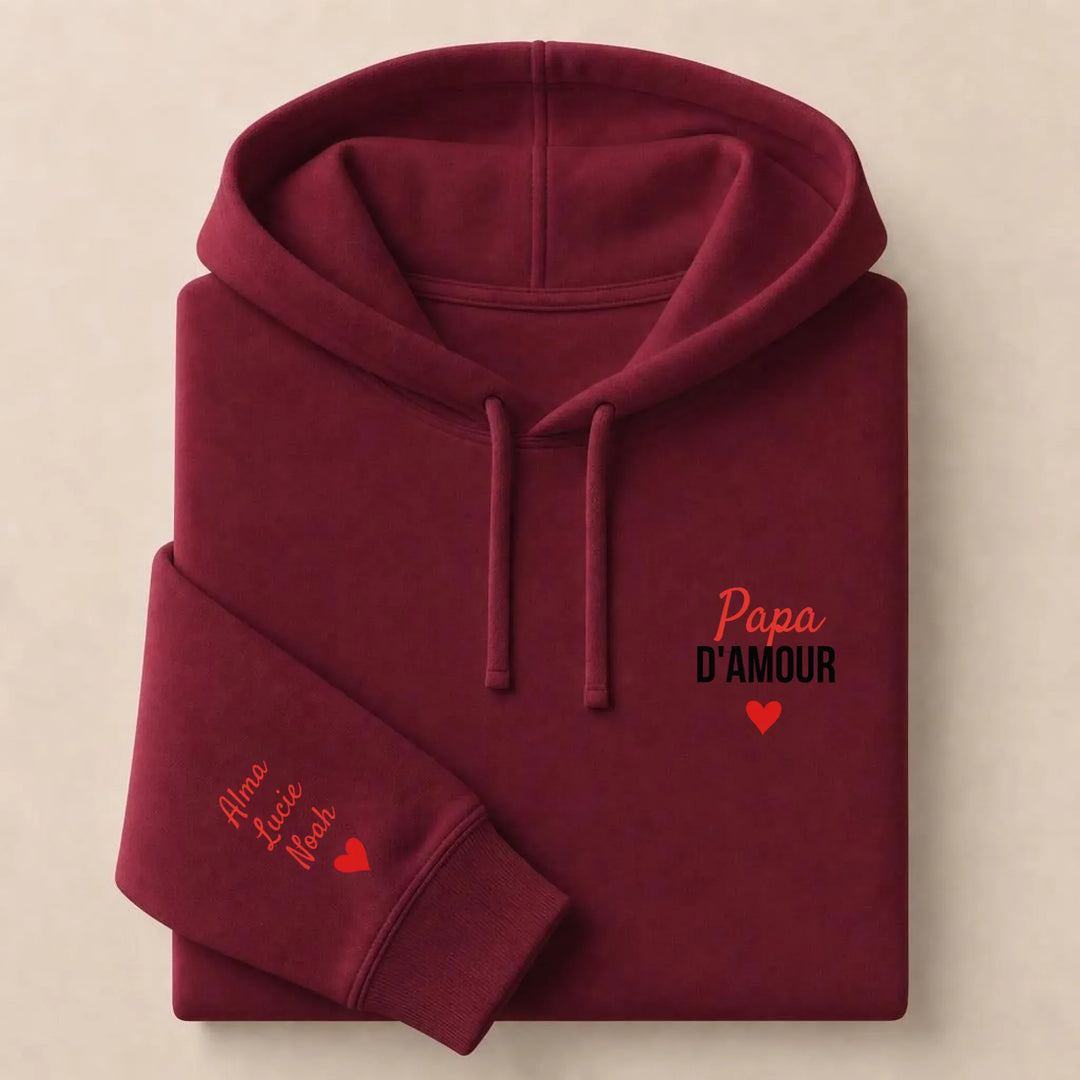 Pull Papa d'amour Sweat à capuche / Bordeaux / S