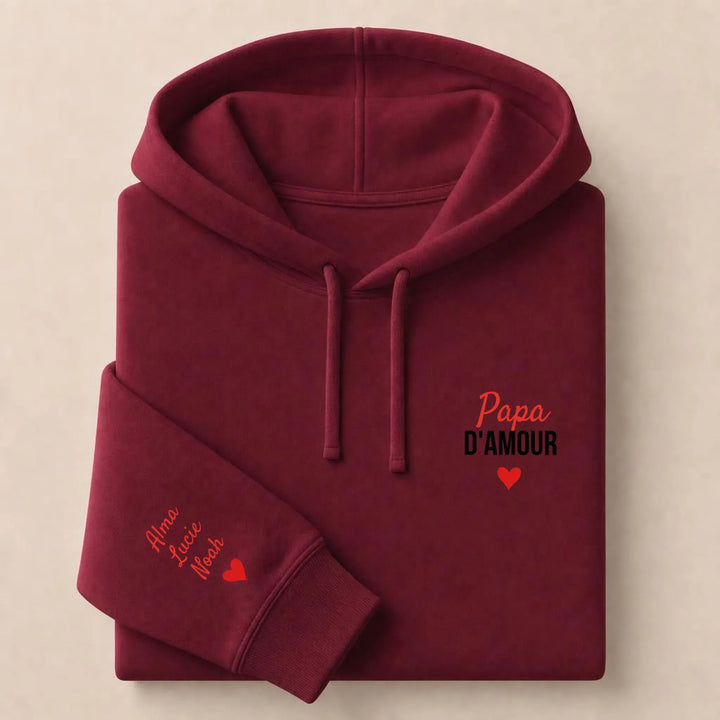 Pull Papa d'amour Sweat à capuche / Bordeaux / S