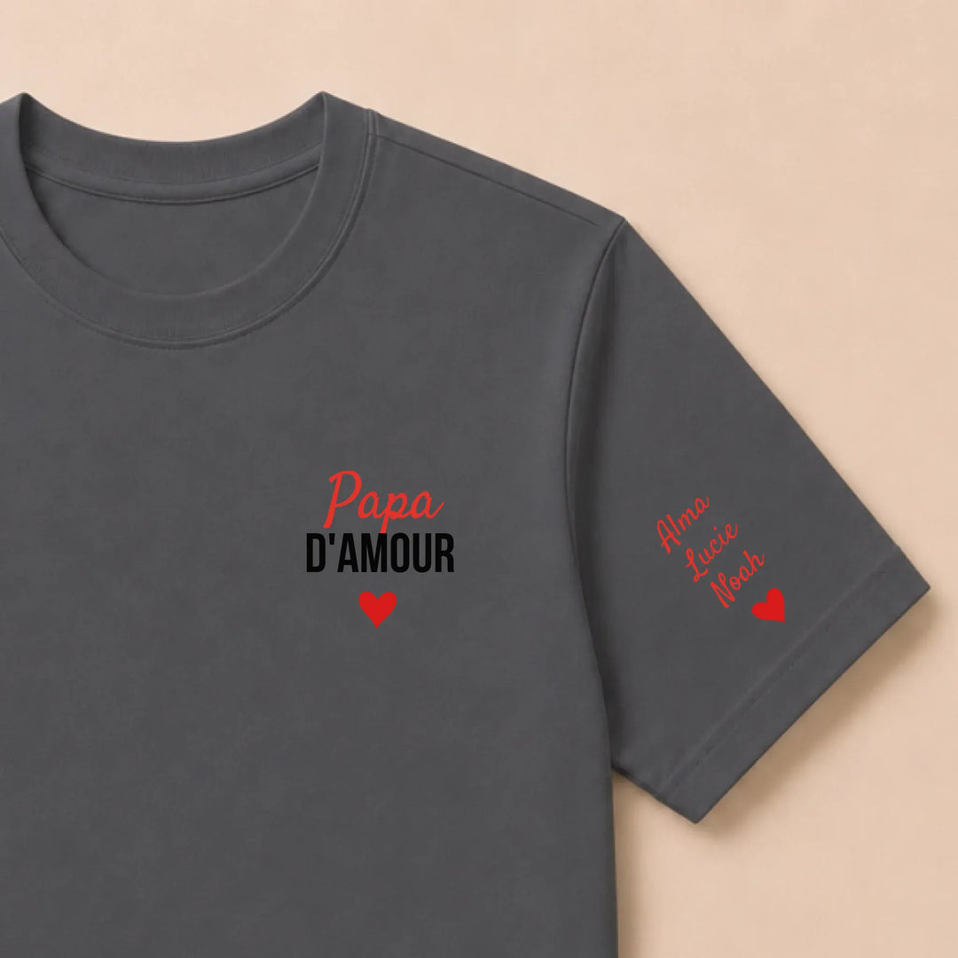 Pull Papa d'amour T-shirt / Gris Foncé / S