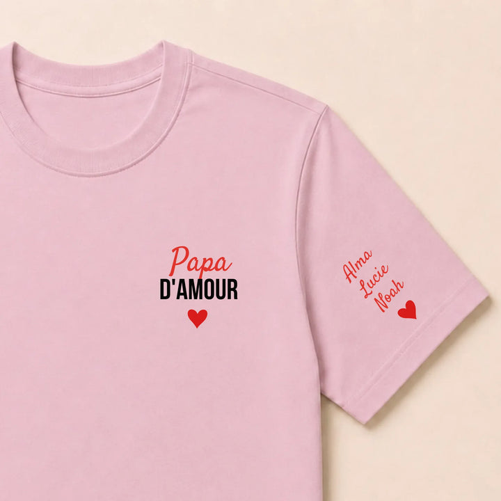 Pull Papa d'amour T-shirt / Rose clair / S