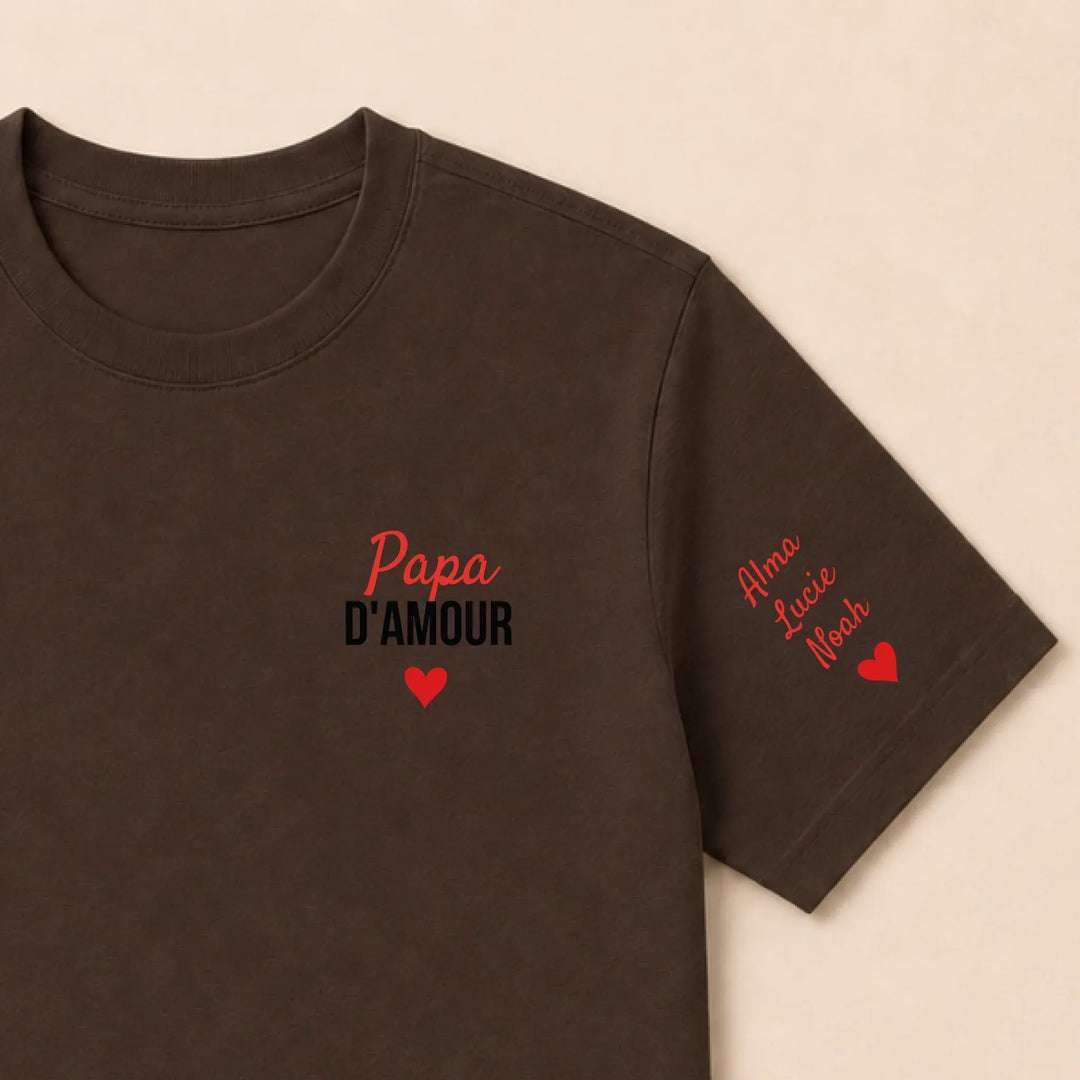 Pull Papa d'amour T-shirt / Marron / S