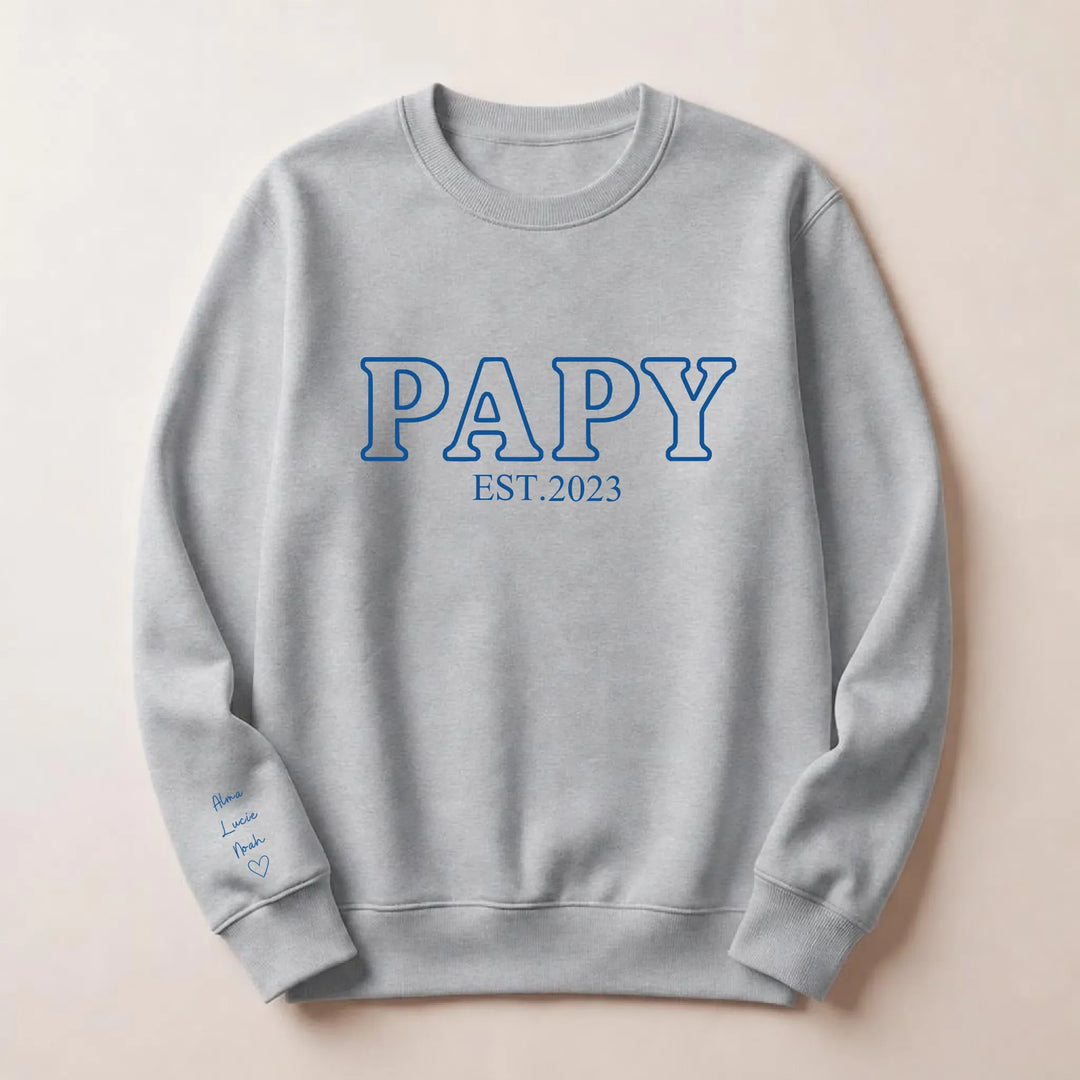 Pull brodé futur grand père Sweatshirt / Gris / S