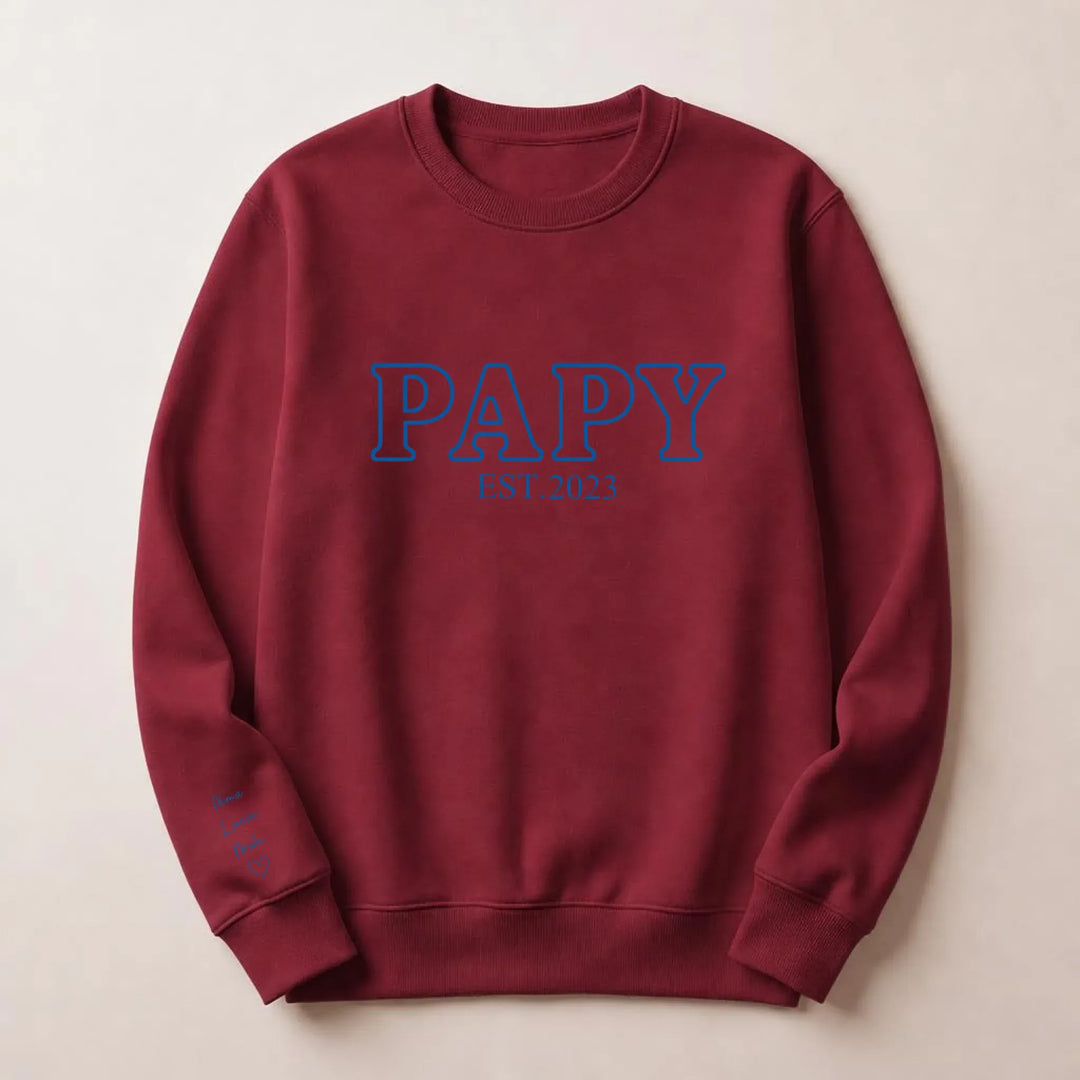 Pull brodé futur grand père Sweatshirt / Bordeaux / S