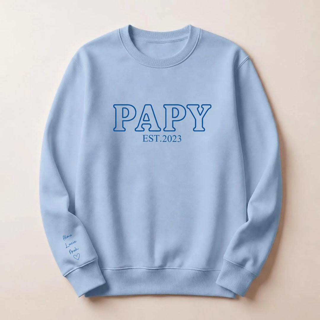 Pull brodé futur grand père Sweatshirt / Bleu Clair / S