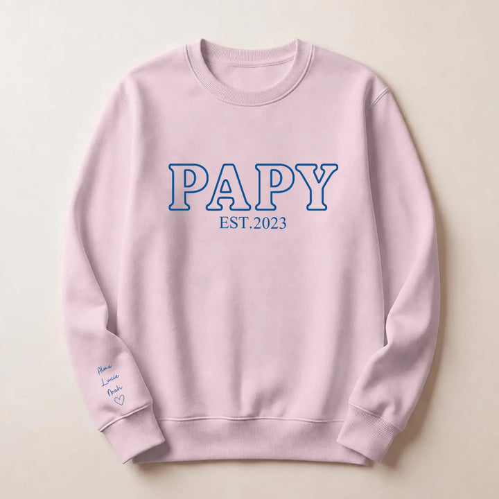 Pull brodé futur grand père Sweatshirt / Rose Clair / S