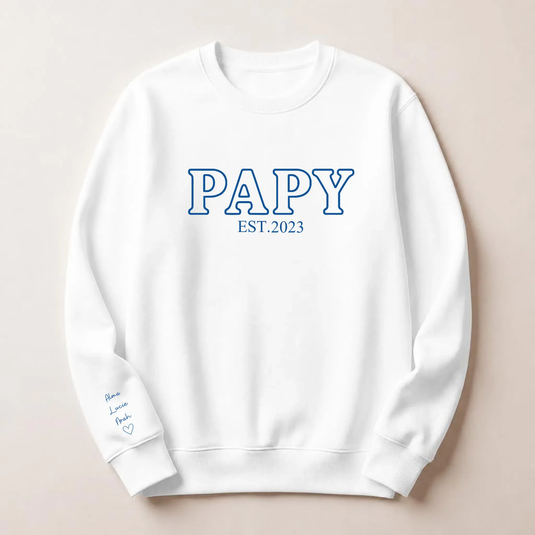 Pull brodé futur grand père Sweatshirt / Blanc / S