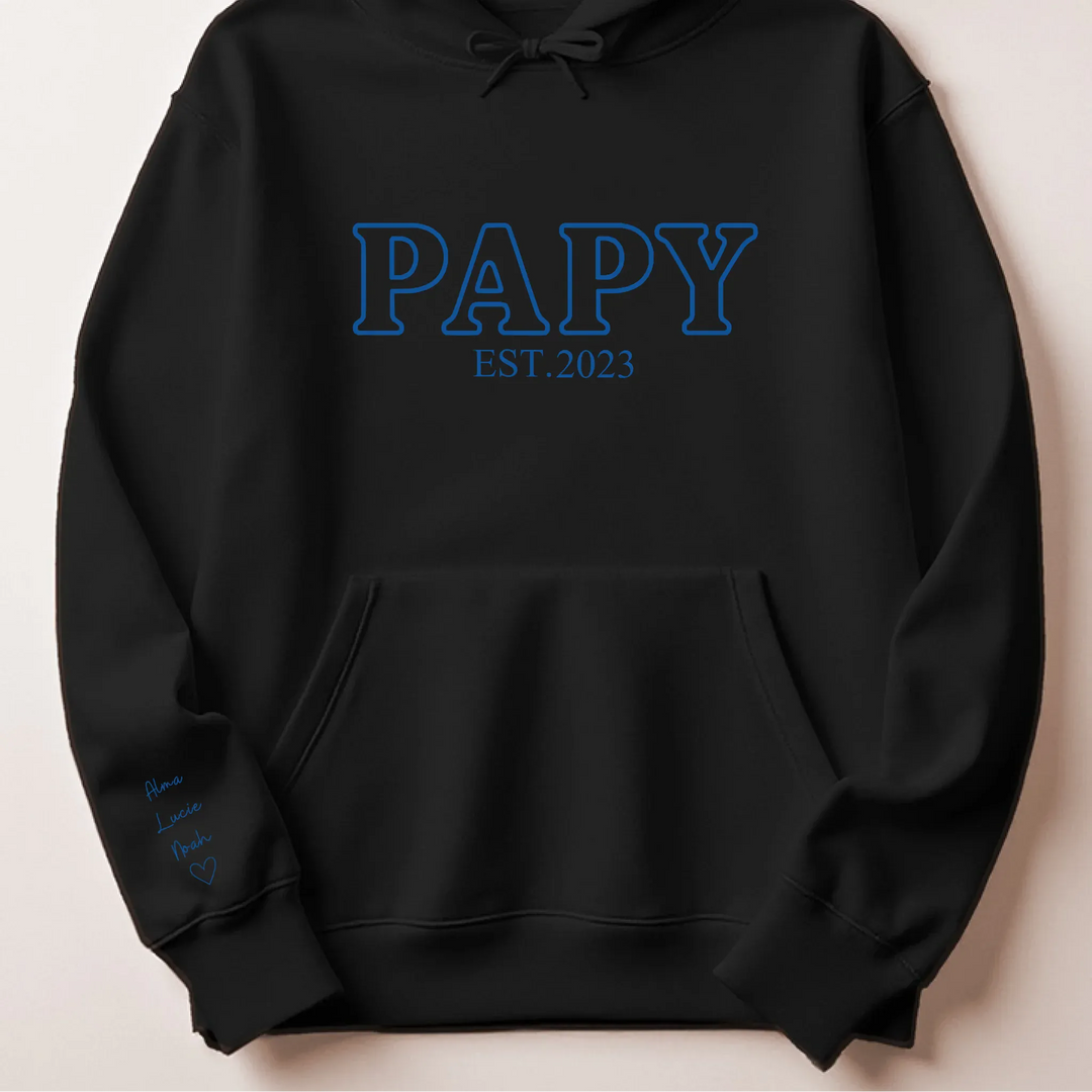 Pull brodé futur grand père Sweat à capuche / Noir / S
