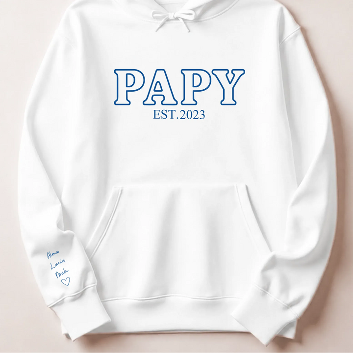 Pull brodé futur grand père Sweat à capuche / Blanc / S