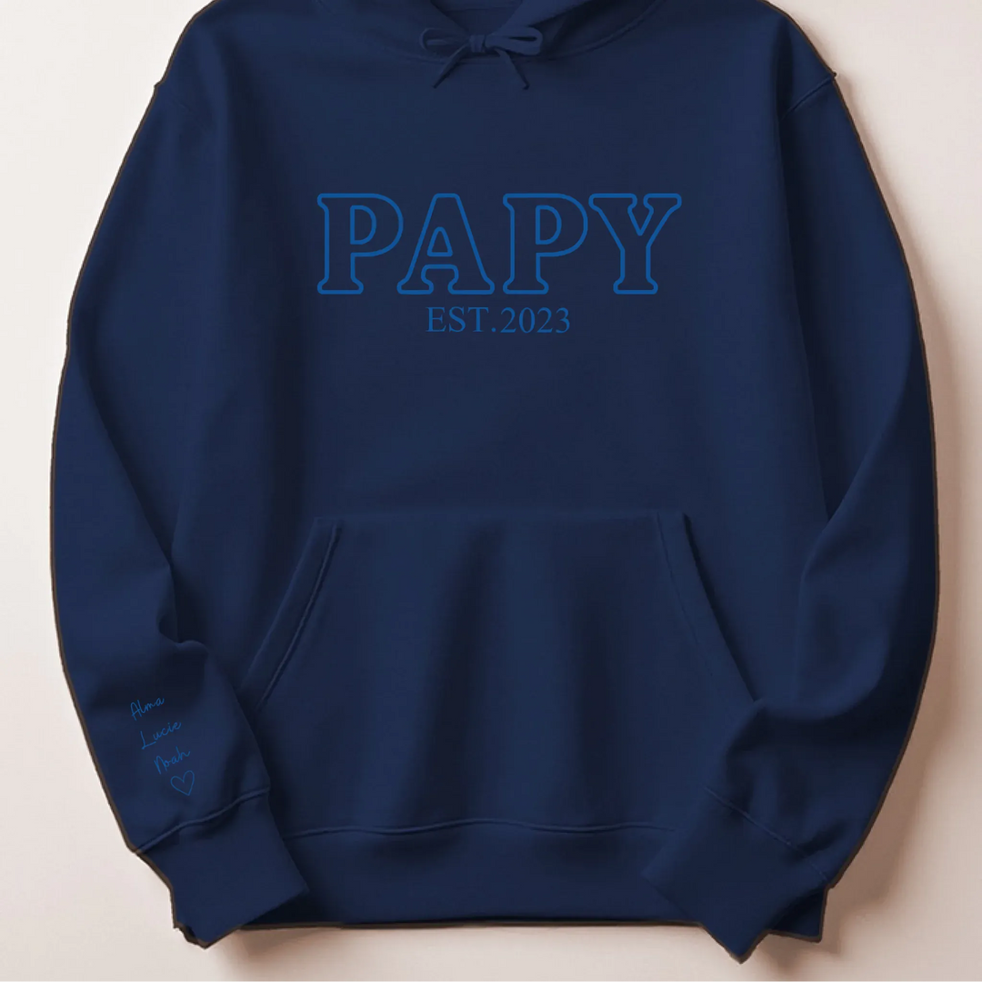 Pull brodé futur grand père Sweat à capuche / Marine / S