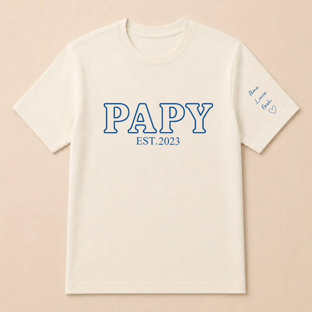 Pull brodé futur grand père T-shirt / Naturel / S