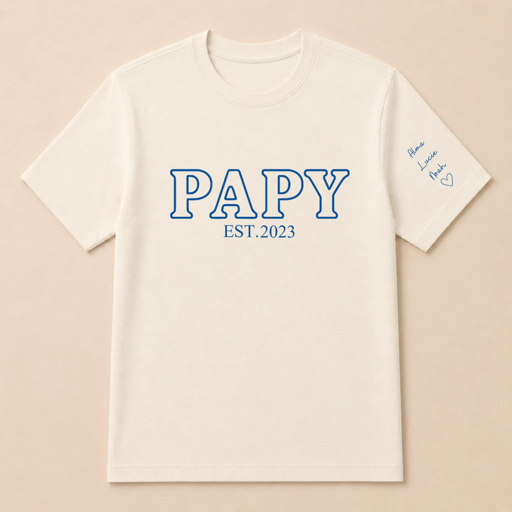 Pull brodé futur grand père T-shirt / Naturel / S