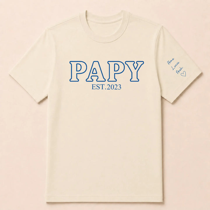 Pull brodé futur grand père T-shirt / Beige / S