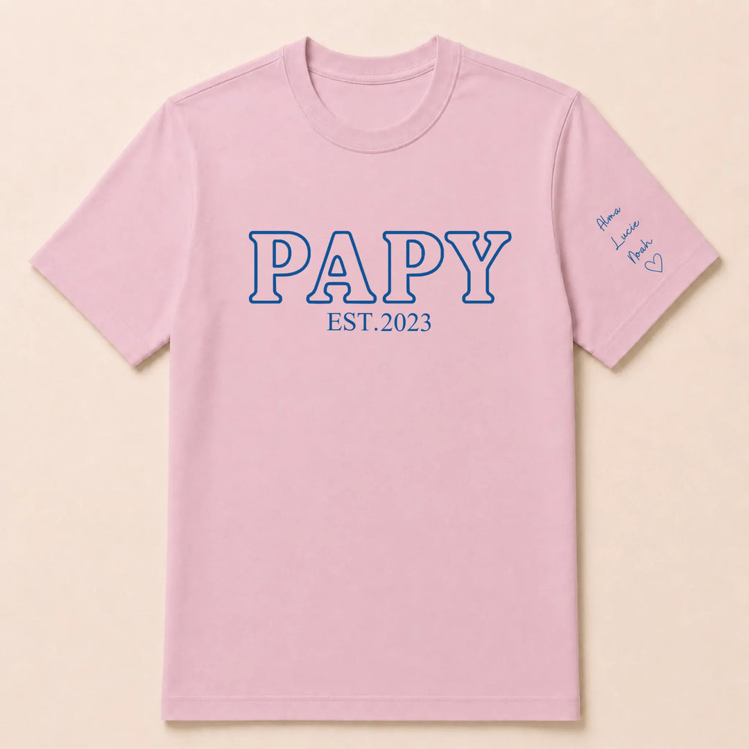 Pull brodé futur grand père T-shirt / Rose clair / S