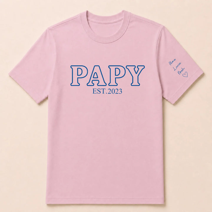 Pull brodé futur grand père T-shirt / Rose clair / S