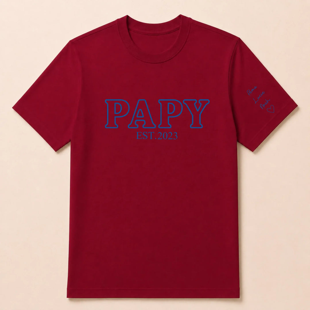 Pull brodé futur grand père T-shirt / Rouge / S