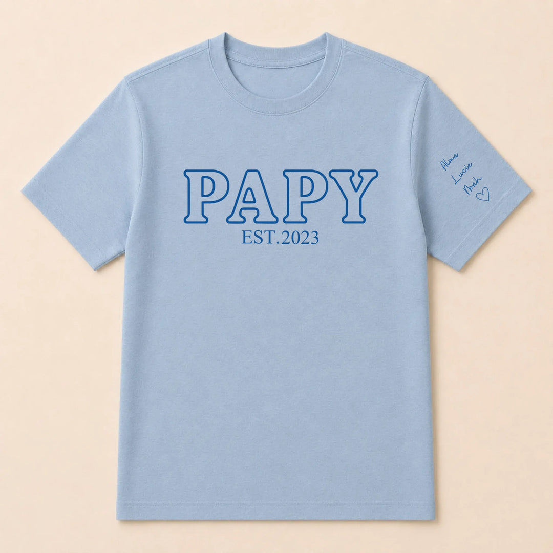 Pull brodé futur grand père T-shirt / Bleu clair / S