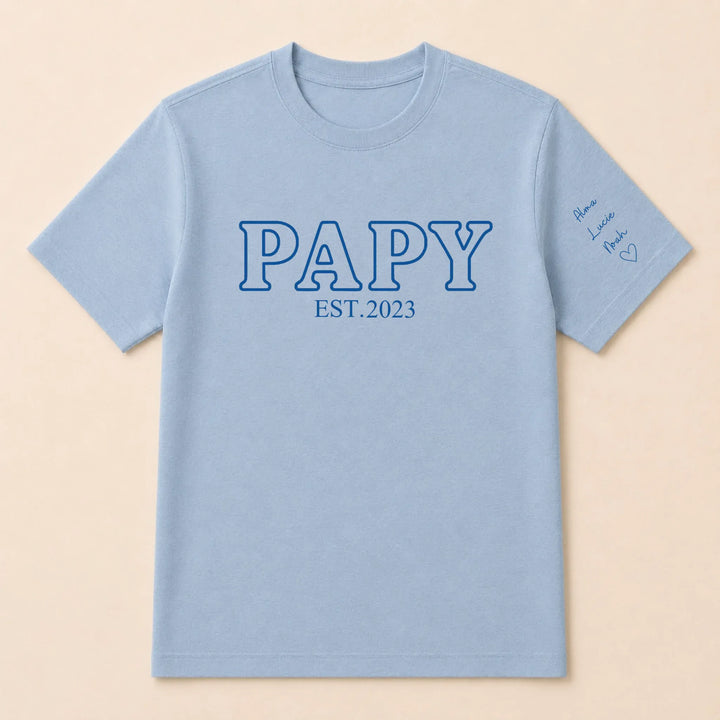 Pull brodé futur grand père T-shirt / Bleu clair / S