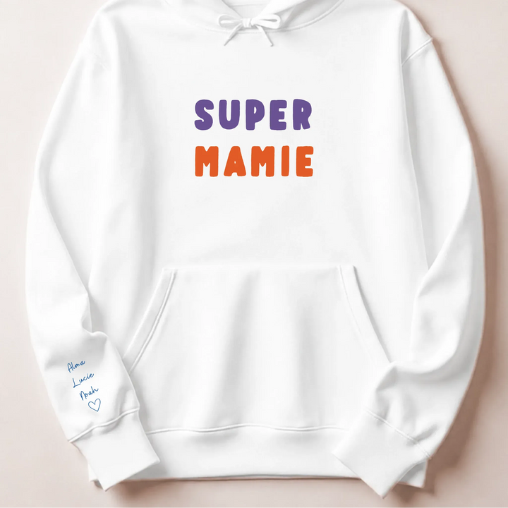 Pull Super Mamie Sweat à capuche / Blanc / S