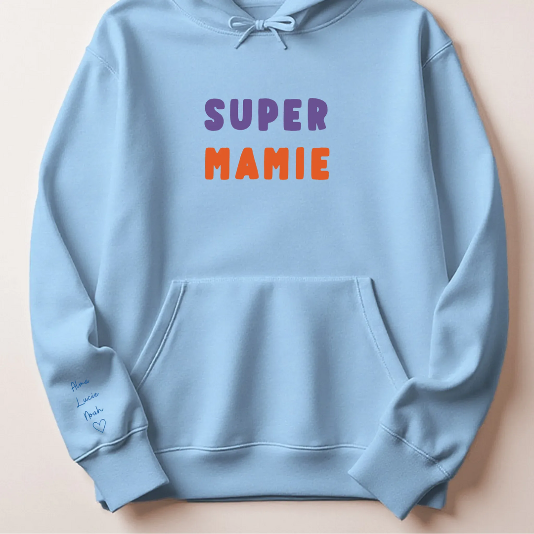 Pull Super Mamie Sweat à capuche / Bleu Clair / S