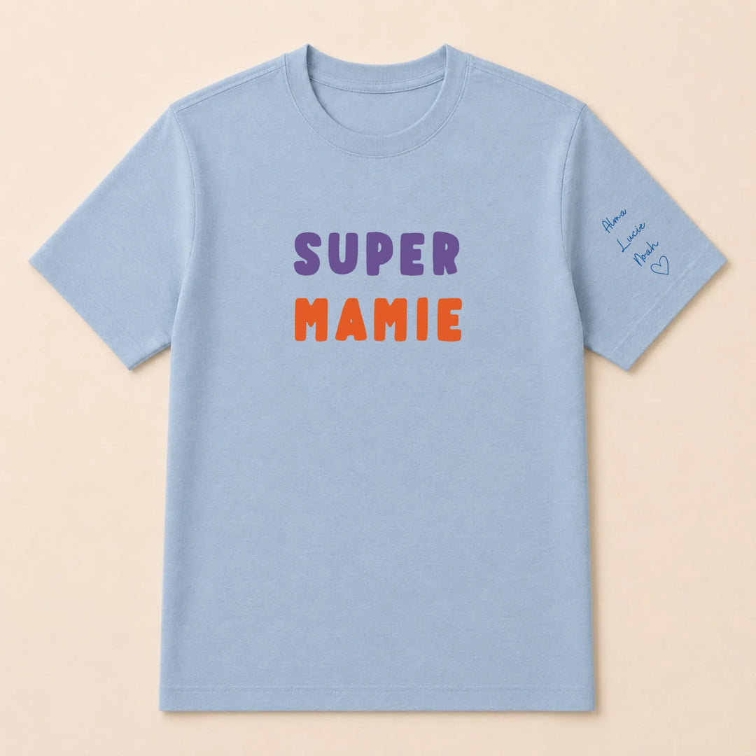 Pull Super Mamie T-shirt / Bleu clair / S