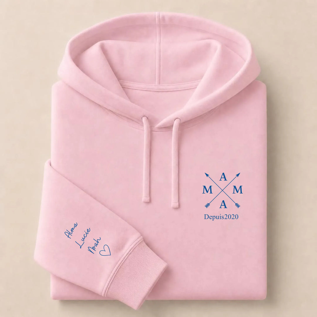 Sweat MAMA depuis Sweat à capuche / Rose Clair / S