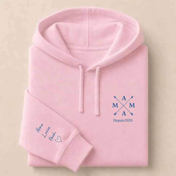 Sweat MAMA depuis Sweat à capuche / Rose Clair / S