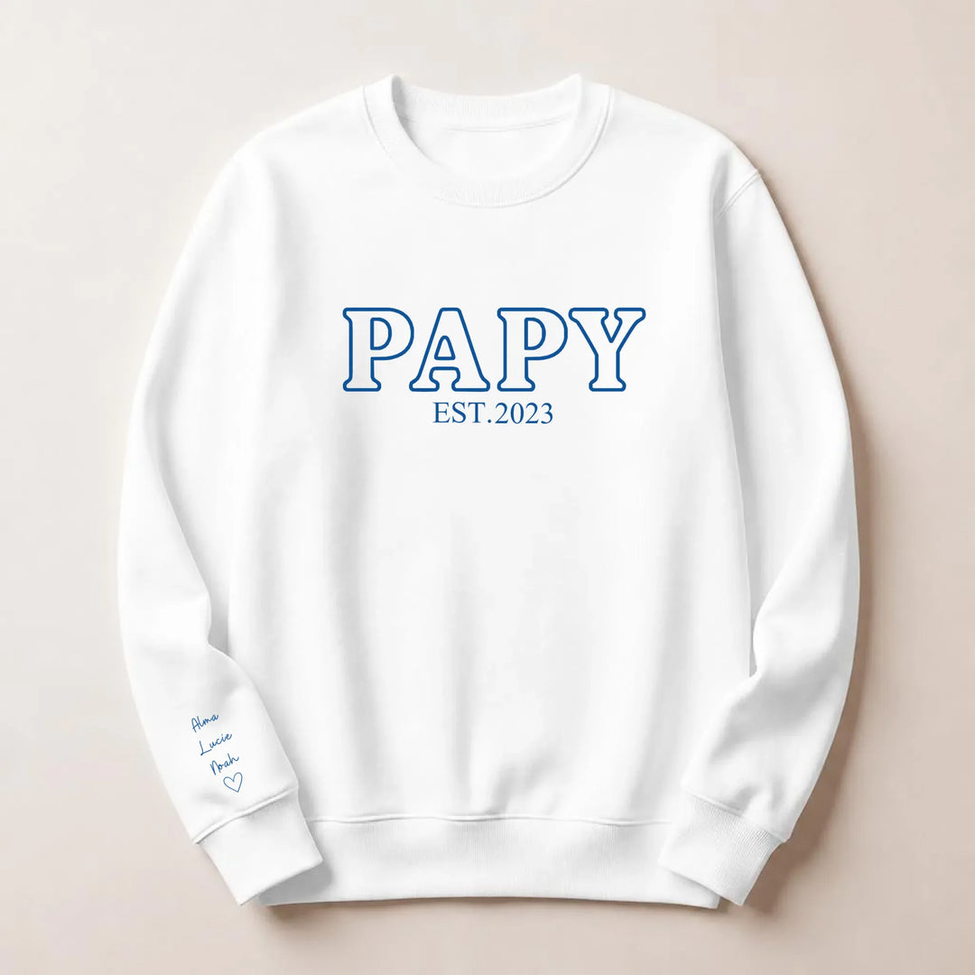 Sweat brodé futur grand père Sweatshirt / Blanc / S