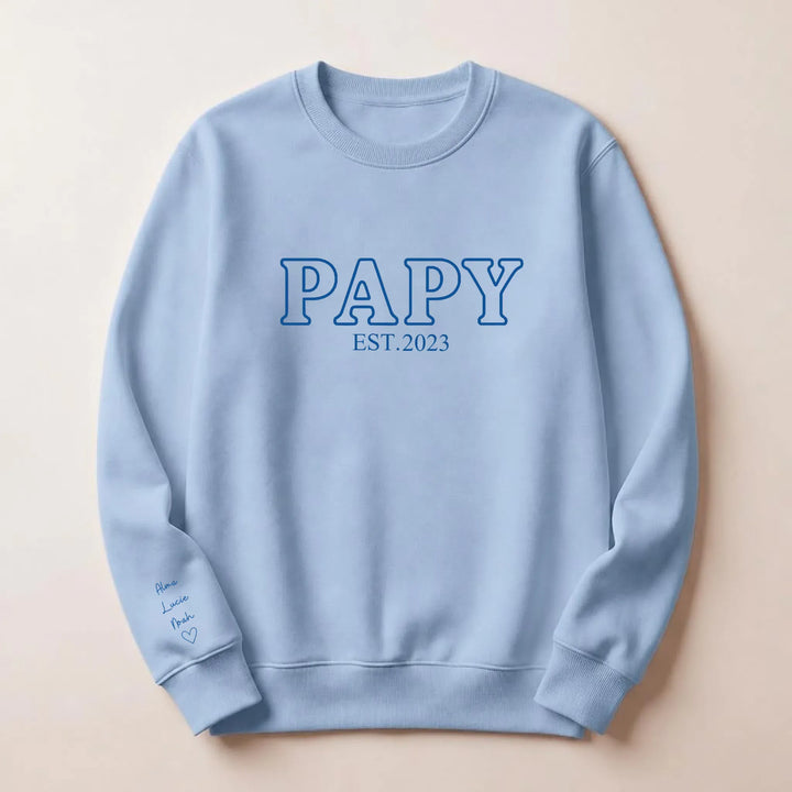 Sweat brodé futur grand père Sweatshirt / Bleu Clair / S